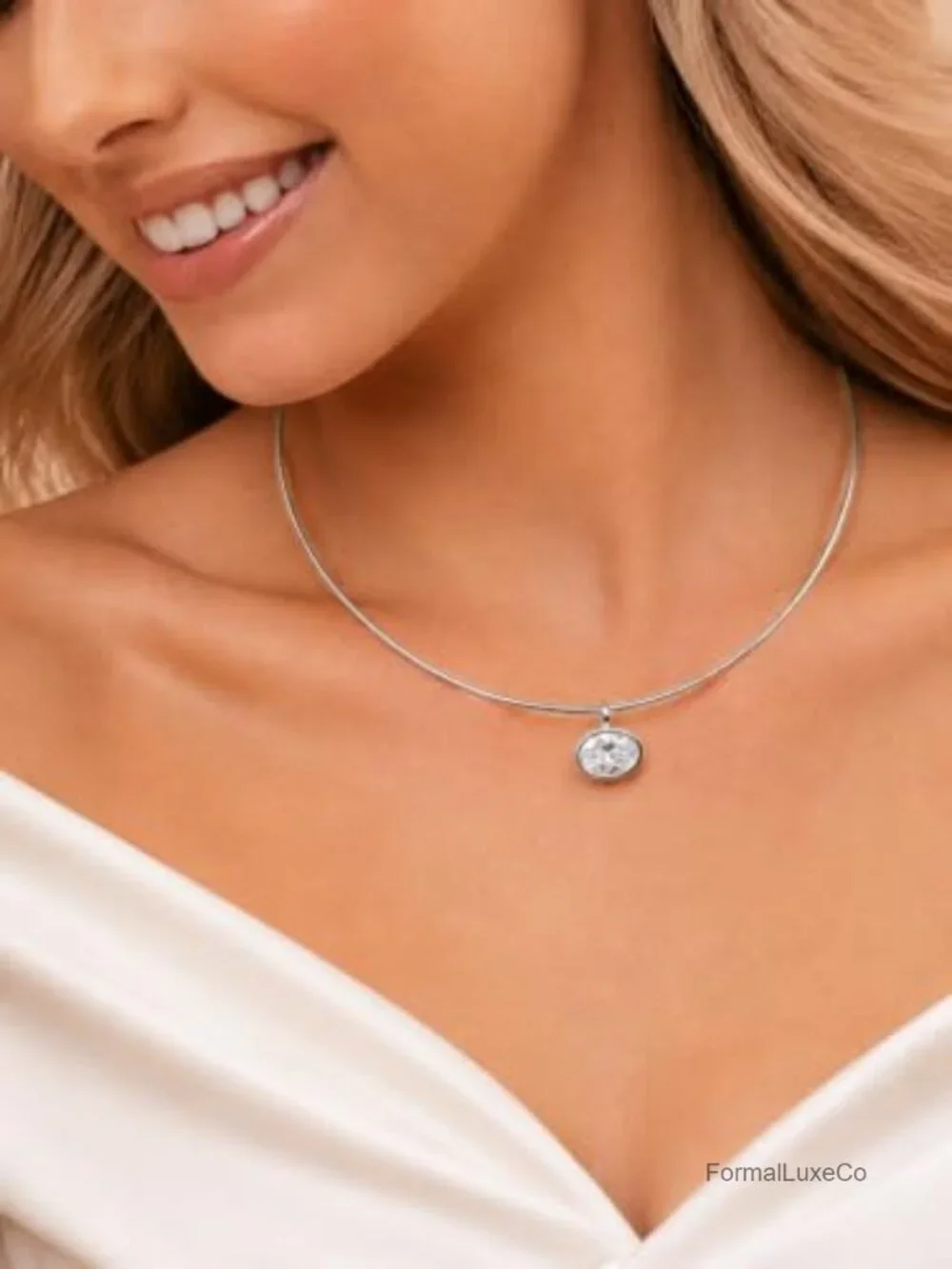 Gold Plated Collar Necklace with Removable CZ & Baroque Pearl Pendants
